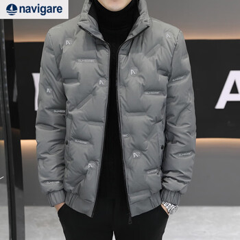 Navigare italian small sailing 2025 winter down jacket men's new casual short versatile men's lightweight warm stand gray l