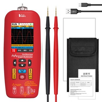 Bside smart oscilloscope multimeter digital high-precision handheld oscilloscope electronic auto repair rechargeable oscilloscope multimeter red (o1 oscilloscope multimeter)