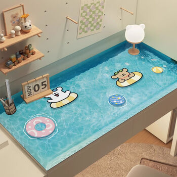 Fantasy dormitory desk mat blue mat desk desk cloth pool puppy 60x60cm no odor mildew resistant.