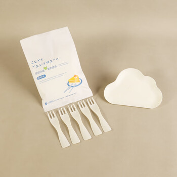 Yusenyi coated 7-piece cake knife and fork plate set tableware candle dish birthday hat tissue water window paper bag cloud plate 5 plates 5 forks 250 sets