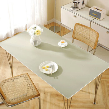 Curtain insulation mat pvc dining table mat coffee table tv cabinet desktop protection mat waterproof and oil-proof no-wash anti-scalding tablecloth mat quiet gray 80*150cm