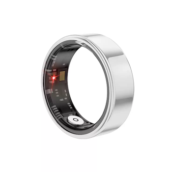 He jiangong 08 smart ring fitness tracker monitors activity steps and calories with sleep heart rate and blood oxygen monitoring bright silver 8#