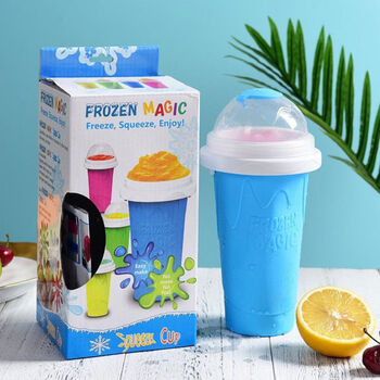 Internet celebrity summer refrigeration cup pinch homemade smoothie crushed ice cup shake smoothie cup slushymakercup sky blue