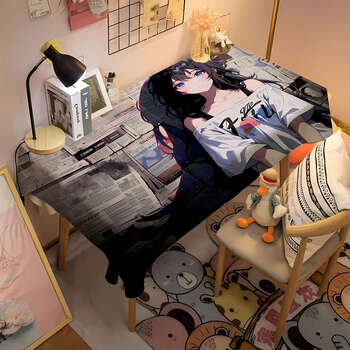 Fantasy room bedroom table decorative cover cloth computer desk tablecloth 2d girl 15 40x60cm small cover cloth