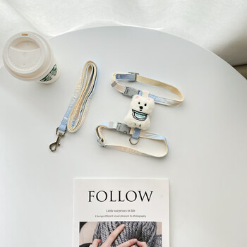 Shiganu pet puppy leash for cats, small and medium-sized puppies teddy bichon pomeranian walking cat and dog back hanging to prevent escape blue_west highland gradient color leash s-small (recommended 2-6 pounds)