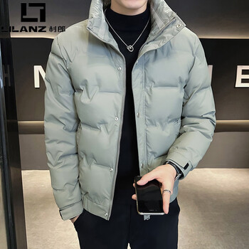 Lilanz stand collar men's light down jacket 2025 autumn and winter new men's clothing winter cold weather jacket men's style pea green m recommended within 120 catties