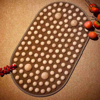 Rsrddy hemu solid wood acupressure board jogging foot massage pad indoor sole meridian dredging acupuncture point foot massage foot pad hemu-upgrade-four ball style-40*70cm