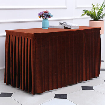 Fantasy gold conference tablecloth rectangular table cover for exhibition tablecloth brown thick velvet size display order length x width x height