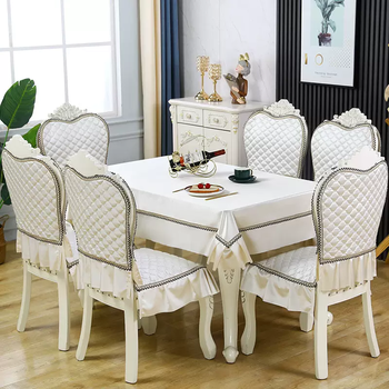Yusenyi new european style high-end dining table and chair mat tablecloth chair cushion back cover stool universal cushion fabric set luxury beige european style 1 seat cushion 1 backrest