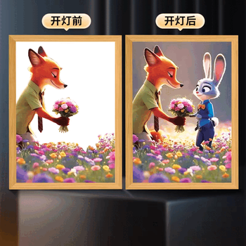 Zootopia 2 surroundings judy rabbit police officer nick fox nick living room background sofa decoration light painting judy/nick l zootopia light painting 1 douyin same style a4 sketch charging model