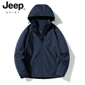 Jeep spirit functional assault top men's 2025 new outdoor windproof and waterproof spring and autumn thin jacket couple coat trend dark blue m