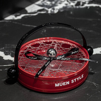 Shi jin fruit plate housewarming joy simple light luxury fruit plate with covered compartments festive nut snacks fruit plates living room tea jth red belted english fruit plate with covered compartments