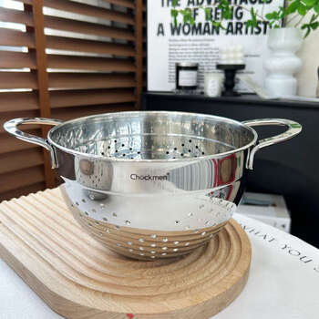 Yusenyi double-ear fruit and vegetable basket 181 stainless steel ear 3-piece fruit basket set 28cm