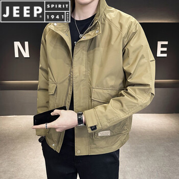 Jeep spirit cotton thickened jacket men's winter 2025 new stand-up collar workwear warm jacket assault men's cotton coat 8002 khaki m