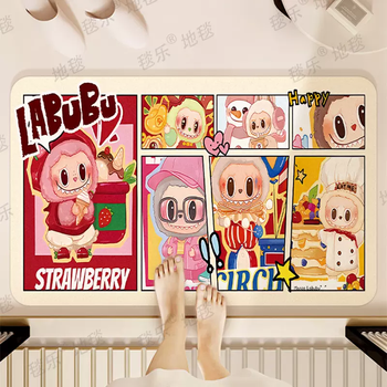 Yusenyi labubu bathroom absorbent diatom mud floor mat toilet bathroom entrance anti-slip quick-drying foot pad dy labubu puzzle 40x60cm