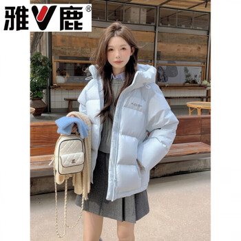 Yalu 95 white duck down jacket women's short 2026 new thick little hooded outdoor winter jacket sea sea salt blue new national standard 95% white duck down s under 110 jin
