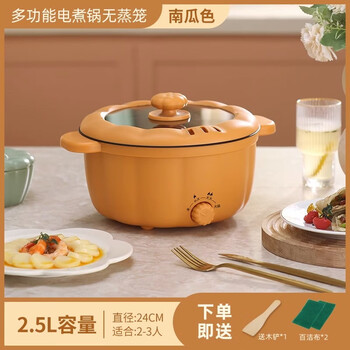 Tuojin german imported quality instant cooking pot multi-functional all-in-one small pot dormitory student pot household small electric pot instant noodles pumpkin (suitable for 2-3 people) 24cm
