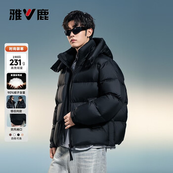 Yalu 231g high-fill velvet extreme cold down jacket for men and women, winter short high loft thickened bread coat short jacket