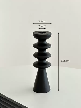 Yusenyi european light luxury retro glass candlestick aromatherapy led candle decoration ornaments scene layout candlelight table props circle candlestick large (solid wood)