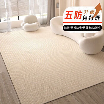 Yishifan carpet living room 2025 new no-wash wabi-sabi style large size bedroom non-slip floor mat silent and wipeable light luxury wabi-sabi style 1 80cm*120cm (crystal velvet)