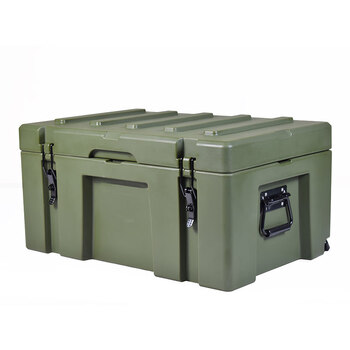 Kowsi rotational molding box pickup truck outdoor equipment organizing box storage box rescue materials camping vehicle mounted waterproof storage box upgraded model military green extra large 220l 1070*630*492