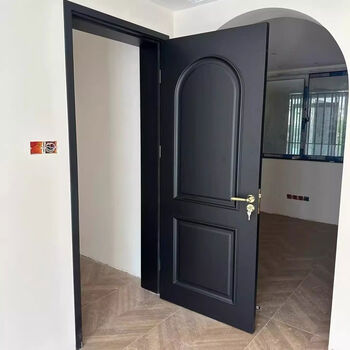 Jiyunmao french retro room door, bedroom door, black wooden door, home interior door, powder room door, solid wood laminated paint door, buckle line technology - measurement and installation included