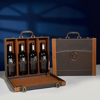 Fantasy spot red wine packaging gift box, four wine wooden boxes, 4 bottles of red wine leather box, white wine box, wine box, four retro dragon claws with wine utensils