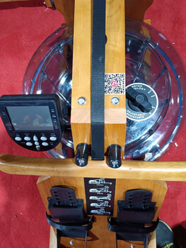 Wooden water resistance boat painting machine, boat painting equipment, home indoor water painting, aerobic fitness equipment, double-track folding boat painting machine, upright walnut color three-level resistance adjustment (bluetooth electronic