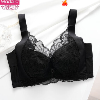 Modal adjustable bra for women, thin push-up bra, anti-sagging, external expansion, support for big breasts, full cup size, classic black, single piece, four-breasted, m 75b 34b, thin cup 0.3c