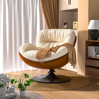 Eggshell chair single sofa chair swivel chair living room leisure chair lazy sofa burnt orange swivel + lift single chair