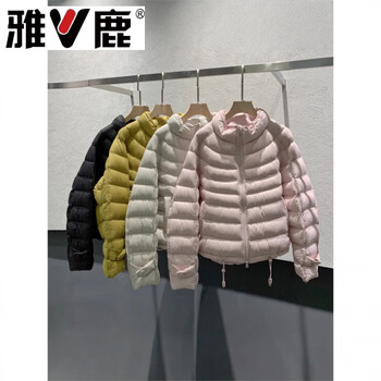 Yalu puff cloud-like spare rib suit for women 2026 winter new style loose stand-up collar super nice-looking short small man 90 velvet jacket beige white s