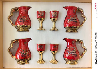 Wenzhan scattered flower flying wine set gift box set luminous porcelain wine set high-end wine divider wine glass merchant shengyue feitian wine set 200ml or less