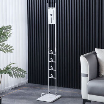 Suitable for vacuum cleaner storage shelf accessories hanging rack charging storage rack floor-standing punch-free bracket white universal wheeled model