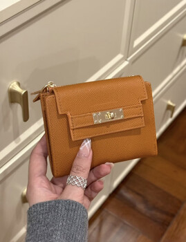 Other/other xiaohongshu's same wallet and card holder all-in-one women's new compact coin purse with multiple card slots, high-end bi-fold wallet, brown