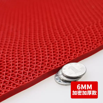 Yusenyi bathroom anti-slip mat plastic waterproof hollow mesh carpet bathroom bathroom foot mat toilet anti-slip red (encrypted and thickened 6mm) 0.9m wide x 20m long (full roll)