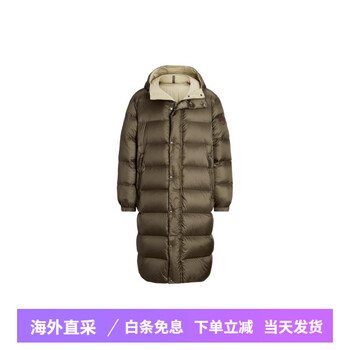Polo ralph laurenfw23 solid color reversible hooded zipper long-sleeved down jacket men's olive brown olive brown s