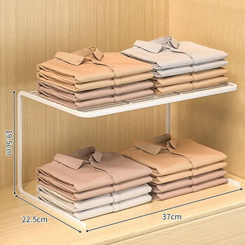 Wings wardrobe layered storage rack cabinet sundries storage artifact safety-free device floor-type dish rack condiment storage rack white medium size 1 pack