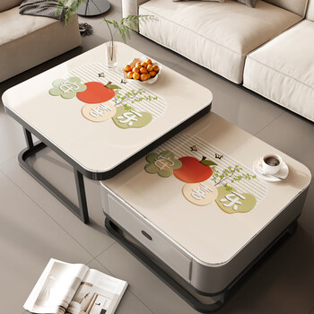 Fantasy living room coffee table mat desktop protection mat square no-wash tablecloth dining table mat square tablecloth soft glass 377 spring joy 150x150cm