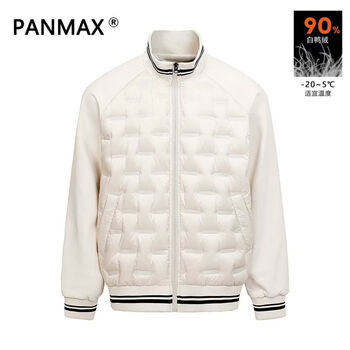 Panmax down jacket, light and thin stand-up collar design jacket, new style, light luxury, warm, niche casual and fashionable men's wear, beige l, recommended 120-145 catties