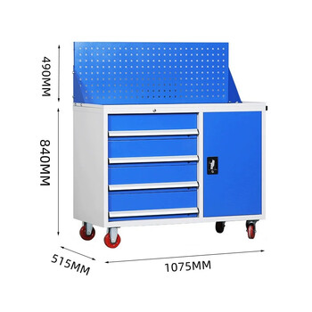 Sterop heavy-duty hardware tool cart tool cabinet drawer storage cabinet workshop mobile auto repair trolley multi-functional tool box four-draw right bucket tool cabinet