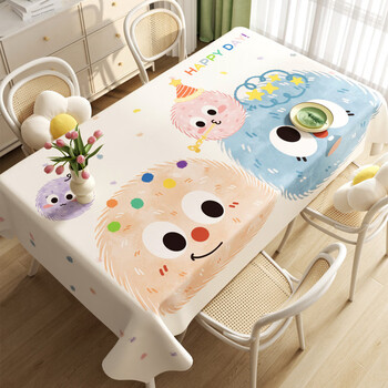 Chiying tablecloth high-end rectangular dopamine waterproof and oil-proof wash-free heat insulation anti-scalding light luxury coffee table tablecloth ball toot. 120*160cm