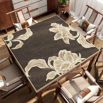 Fantasy fortune mahjong tablecloth square table table mat for playing poker special sound insulation thickened tablecloth hand-rubbed chess and card mat with dancing flowers 80x80cm