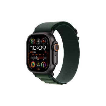 Apple/apple watch ultra 2 smart watch gps+ cellular model 49mm black titanium case dark green alpine loop strap l mxdp3ch/b