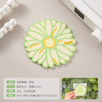 Chenzhi shangpin high-value high-temperature-resistant anti-scalding pot pad with large bowl insulation pad soft rubber pad pvc dining table insulation pad 1 daisy-coaster