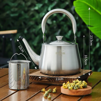 Zhenneng 304 stainless steel kettle strap mesh filter tea kettle 15 liters thickened kettle dining room office camping sn5033 14cm 1.5 liter zhenneng 304 boutique small kettle with mesh drain