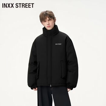 Inxx (inxx) inxx street winter stand collar solid color casual warm down jacket men's 2025 new duck down jacket black m