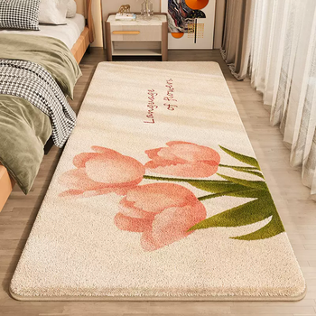 Yusenyi high-end bedroom bedside blanket, master bedroom room bed under the bed and in front of the bed, can sleep and sit on the floor mat, stain-resistant floor mat lb63c7 1 piece 60x160cm (original design)