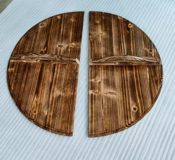 Yusenyi split pot lid old-fashioned double-open wood two-in-one half pot lid fir wood mandarin duck pot lid one glue-free fir grilled color 40 cm