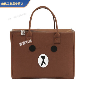 Computer packing box matx chassis bag large capacity storage bag thickened wear-resistant trolley luggage bag itx chassis storage bag brown internet celebrity bear large size 45*20*35cm