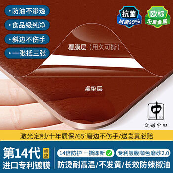 Yusenyi transparent dining table mat soft glass tablecloth pvc waterproof oil no-wash anti-scalding coffee table tabletop protection mat crystal plate patented double-sided coating thick enough free caliper brown frosted 2.0mm 135 yuan
